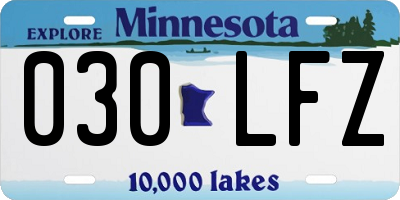 MN license plate 030LFZ