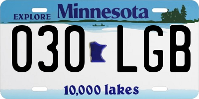 MN license plate 030LGB