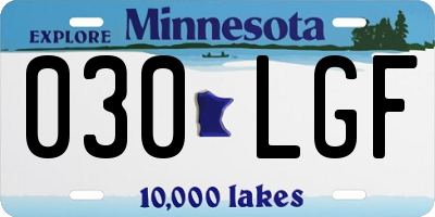 MN license plate 030LGF