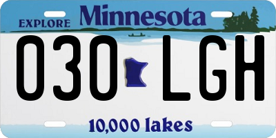 MN license plate 030LGH