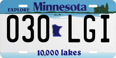 MN license plate 030LGI
