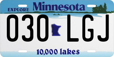 MN license plate 030LGJ