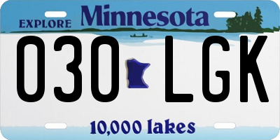 MN license plate 030LGK