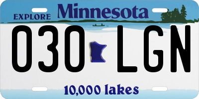 MN license plate 030LGN