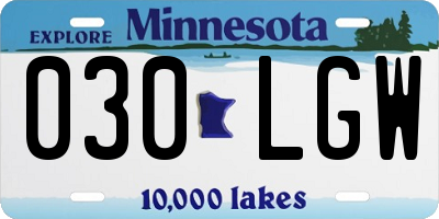 MN license plate 030LGW
