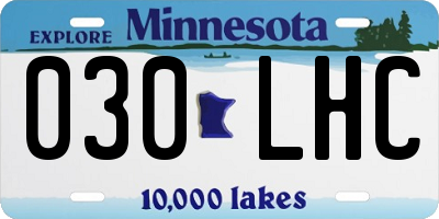 MN license plate 030LHC