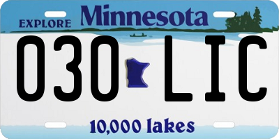 MN license plate 030LIC