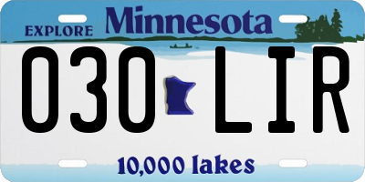 MN license plate 030LIR