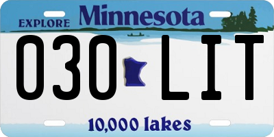MN license plate 030LIT