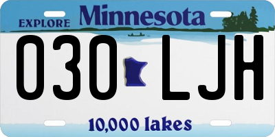 MN license plate 030LJH