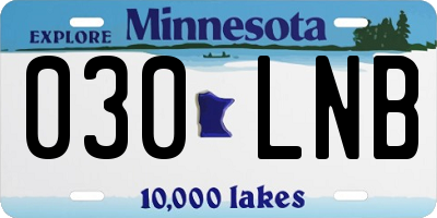 MN license plate 030LNB