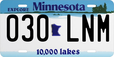 MN license plate 030LNM
