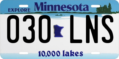 MN license plate 030LNS