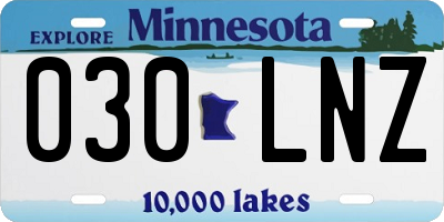 MN license plate 030LNZ