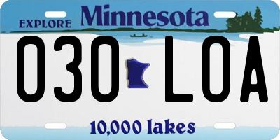 MN license plate 030LOA