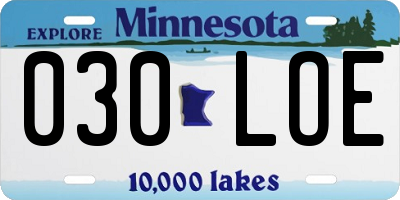 MN license plate 030LOE