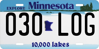 MN license plate 030LOG
