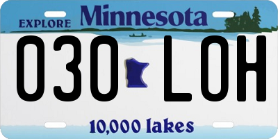 MN license plate 030LOH