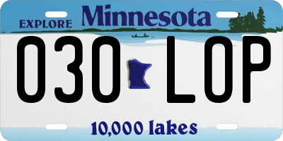 MN license plate 030LOP