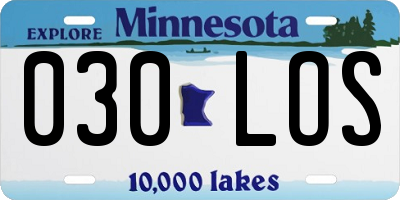MN license plate 030LOS