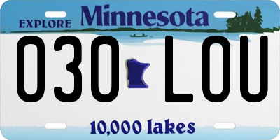 MN license plate 030LOU