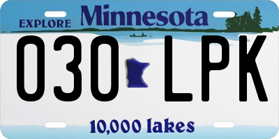 MN license plate 030LPK