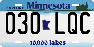MN license plate 030LQC
