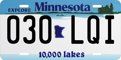 MN license plate 030LQI