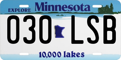 MN license plate 030LSB