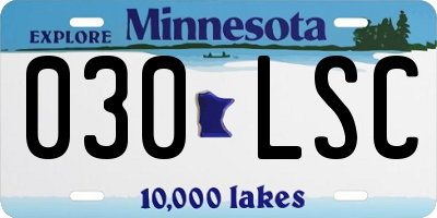 MN license plate 030LSC