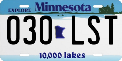 MN license plate 030LST