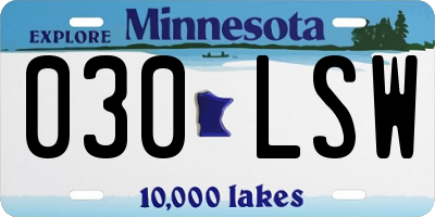 MN license plate 030LSW
