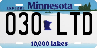 MN license plate 030LTD