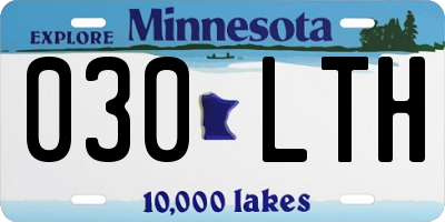 MN license plate 030LTH