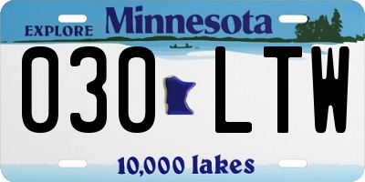 MN license plate 030LTW