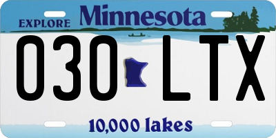 MN license plate 030LTX
