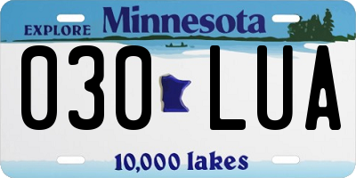 MN license plate 030LUA
