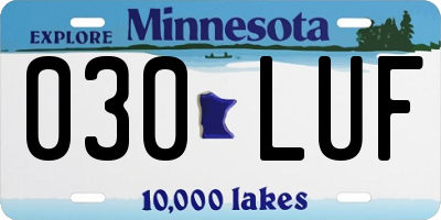 MN license plate 030LUF