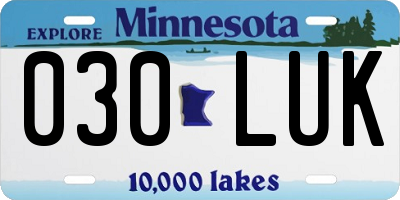 MN license plate 030LUK