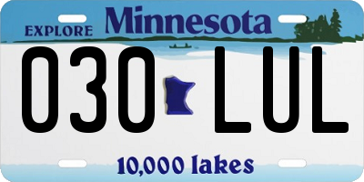 MN license plate 030LUL