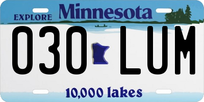 MN license plate 030LUM