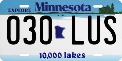 MN license plate 030LUS
