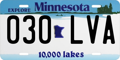 MN license plate 030LVA