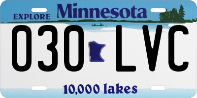 MN license plate 030LVC