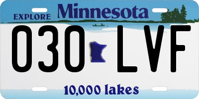 MN license plate 030LVF
