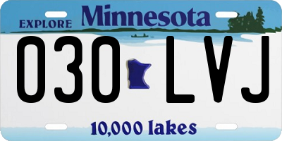 MN license plate 030LVJ