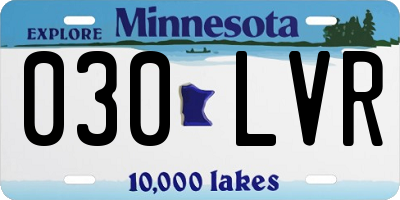 MN license plate 030LVR