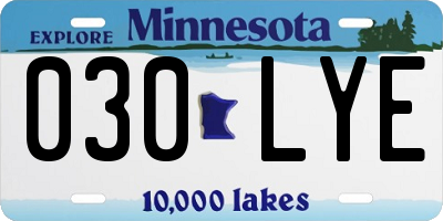 MN license plate 030LYE