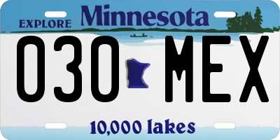 MN license plate 030MEX