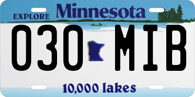 MN license plate 030MIB